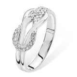 Sterling Silver Sparkling Crossover Ring