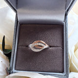 Sterling Rose Gold Curved Ring