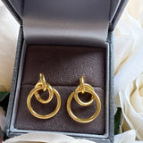 Gold Circle Earrings- sterling silver gold plated