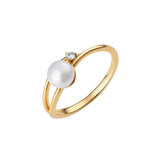 Gold Plated Olivia Pearl Ring- Sterling Silver