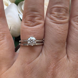 Solitaire Moissanite Ring Set - Silver