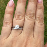 Solitaire Moissanite Ring Set - Silver