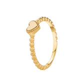 Gold-Plated Sterling Silver Beaded Heart Ring