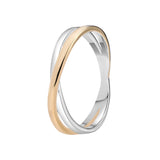 Sterling Silver & Gold Plated Twist Ring