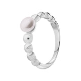 Sterling Silver Beaded Pearl Ring