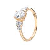 Gold-Plated Sterling Silver Five-Stone Ring