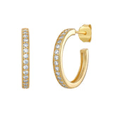 Sterling Silver Gold Plated Half Hoop  Earrings