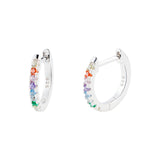 Sterling Silver Multi Coloured Hinged Hoop Earrings