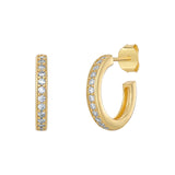 Sterling Silver Gold Plated Half Hoop  Earrings -16mm