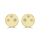Three Stars Earrings - Sterling Silver Gold Plated