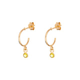 November Birthstone Sterling Silver Hoops