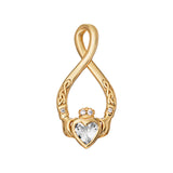 Sterling Silver Gold Plated Claddagh Pendant and chain