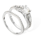 Sterling Silver Twin Solitaire Set Rings