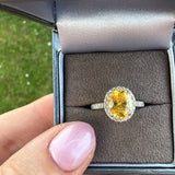 Sterling Silver Oval Citrine Ring