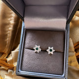 Sterling Silver Emerald Flower Earrings