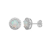 Sterling Silver Opal Earrings