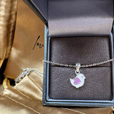 Sterling Silver Pink Birdie Necklace