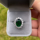 Sterling Silver Emerald  Ring