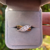 Three Tone Interwoven Sterling Silver Ring